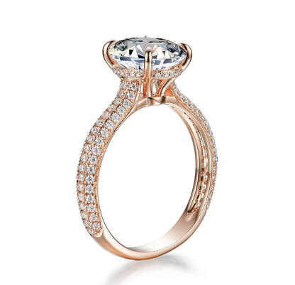 VVS Jewelry hip hop jewelry 10K Solid Rose Gold 5CT VVS Moissanite Engagement Ring