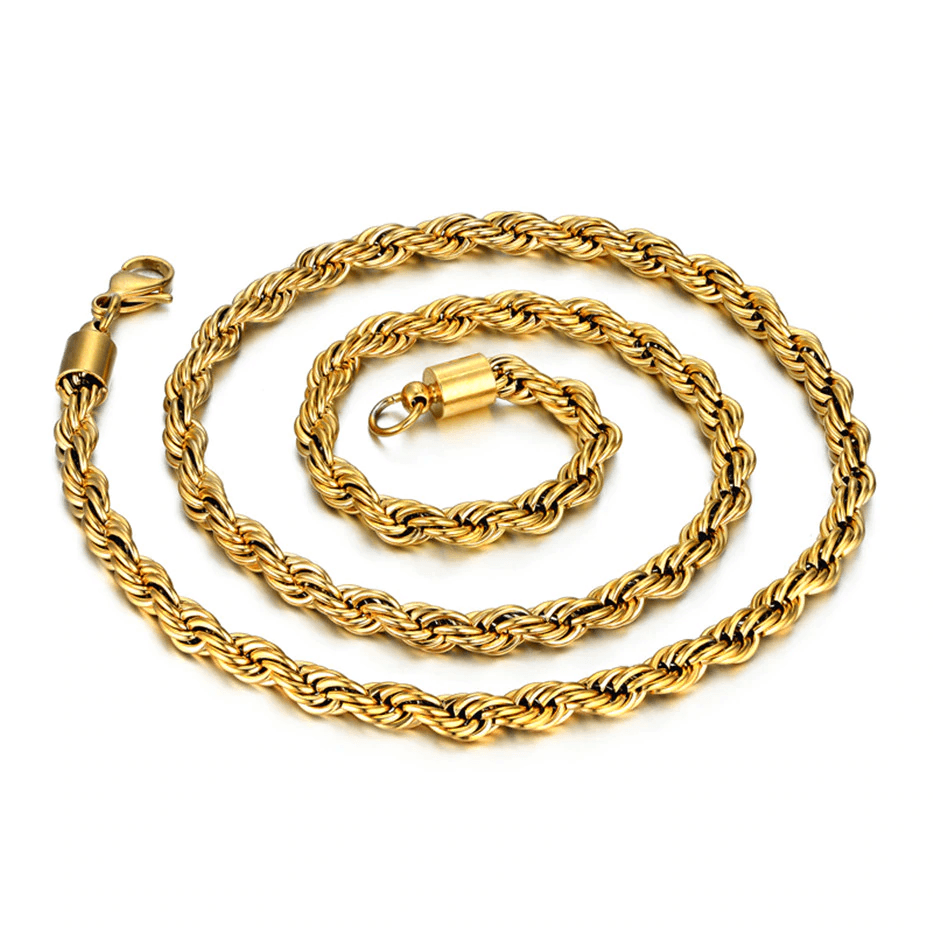 VVS Jewelry hip hop jewelry 14k Gold 316L Stainless Steel Rope Chain