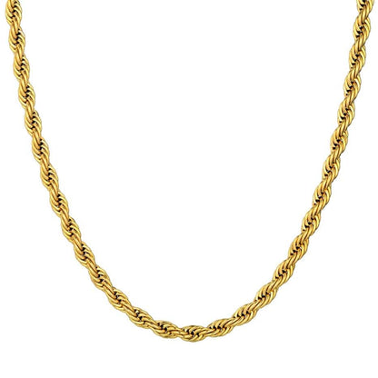 VVS Jewelry hip hop jewelry 14k Gold 316L Stainless Steel Rope Chain