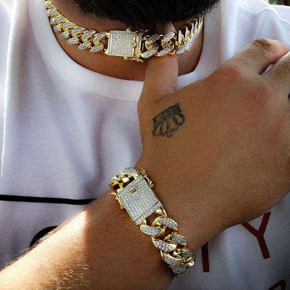 VVS Jewelry hip hop jewelry 18k Gold/Silver Chain + FREE Bracelet Bundle - Original Price