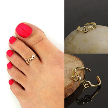 VVS Jewelry hip hop jewelry 2pcs LOVE Adjustable Toe Ring