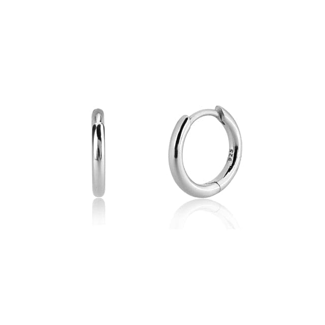 VVS Jewelry hip hop jewelry 7mm Silver VVS Jewelry 925 Sterling Silver Men Hoop Earrings