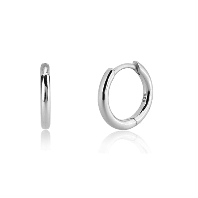 VVS Jewelry hip hop jewelry 8mm Silver VVS Jewelry 925 Sterling Silver Men Hoop Earrings