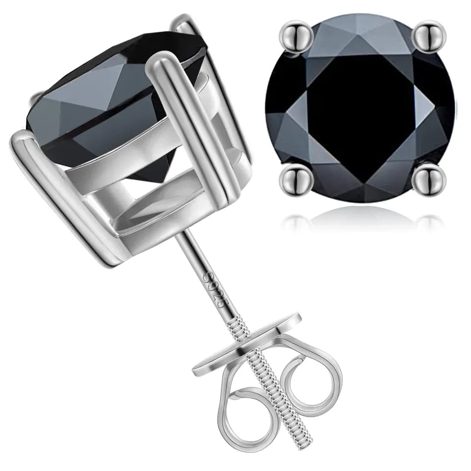 VVS Jewelry hip hop jewelry 925 Sterling Silver Black VVS Moissanite Solitaire Stud Earring