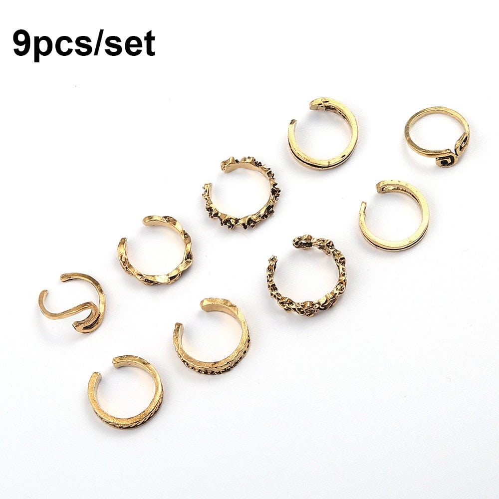 VVS Jewelry hip hop jewelry 9pc Wave Patter Adjustable Toe Ring Set