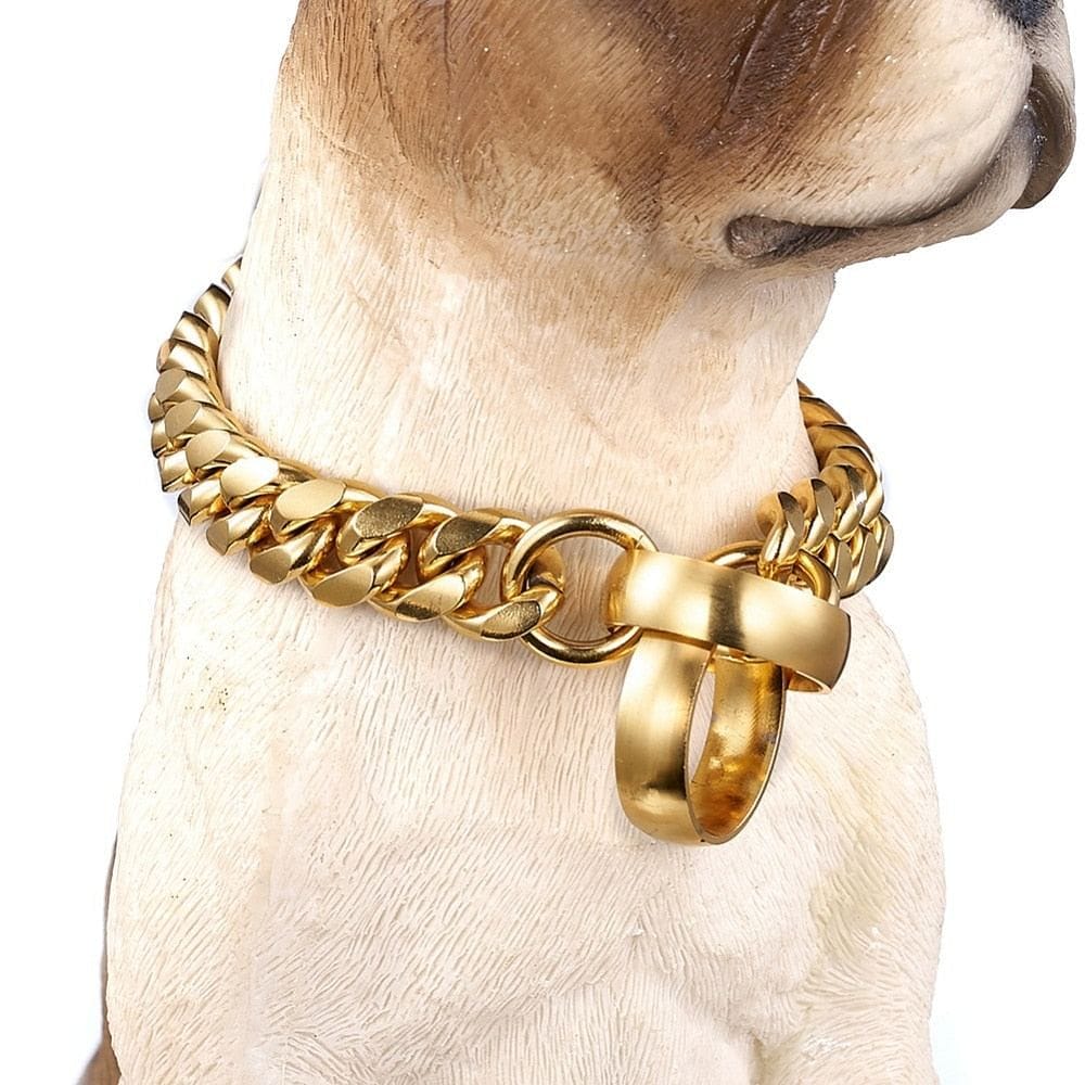 VVS Jewelry hip hop jewelry Adjustable Gold Cuban Link Dog Collar