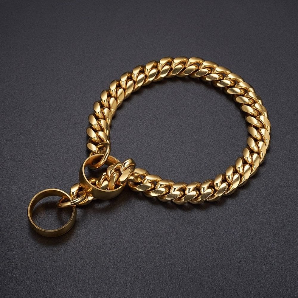 VVS Jewelry hip hop jewelry Adjustable Gold Cuban Link Dog Collar