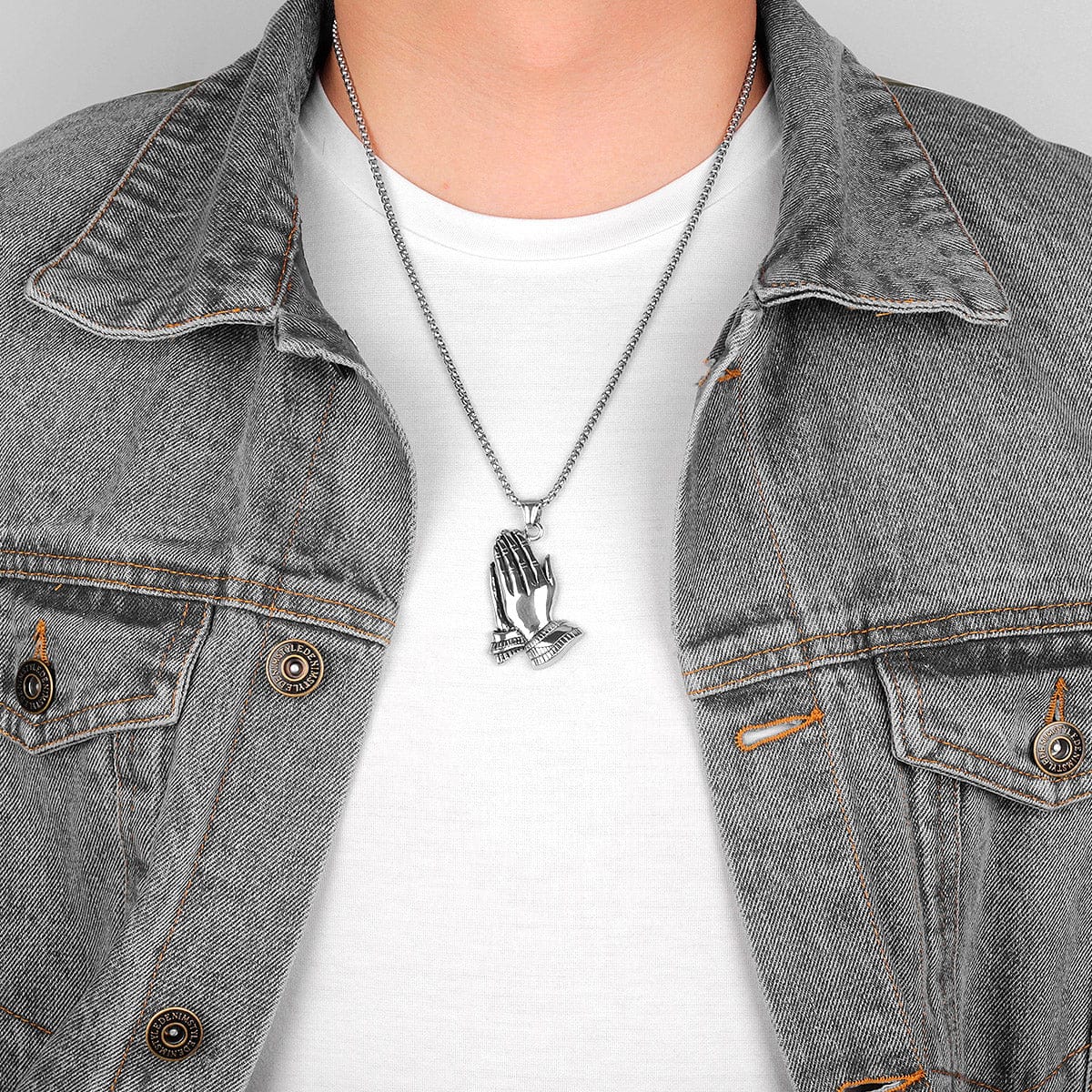 VVS Jewelry hip hop jewelry Amulet Praying Hands Pendant Necklace