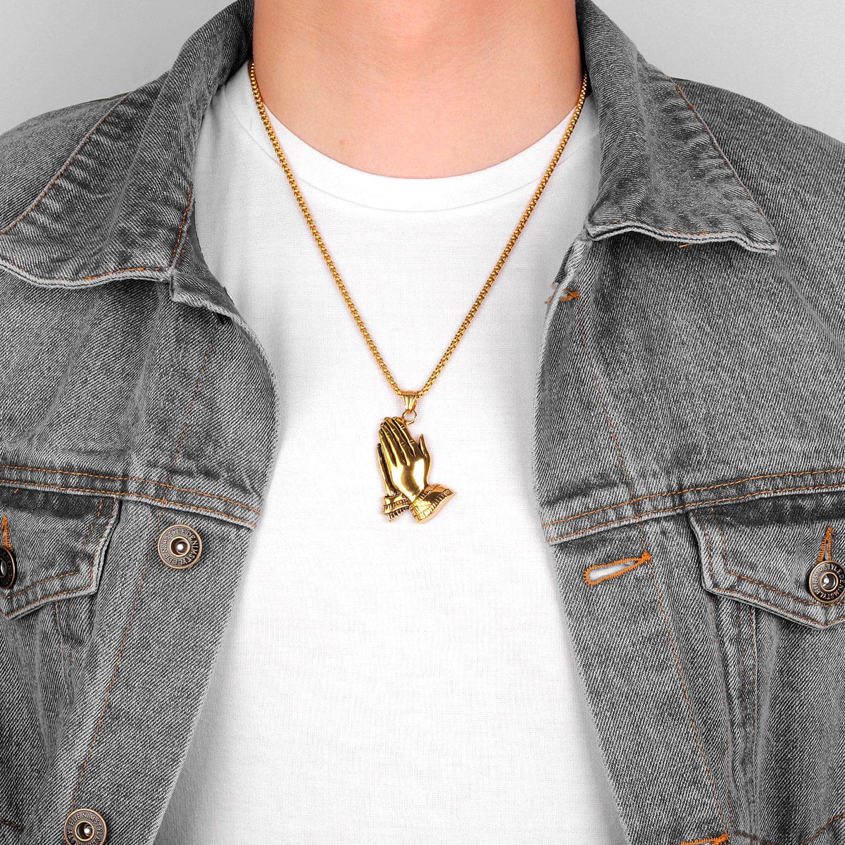 VVS Jewelry hip hop jewelry Amulet Praying Hands Pendant Necklace