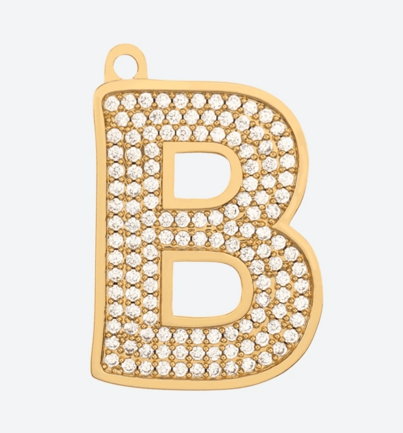 VVS Jewelry hip hop jewelry B Initial Dog Pendant