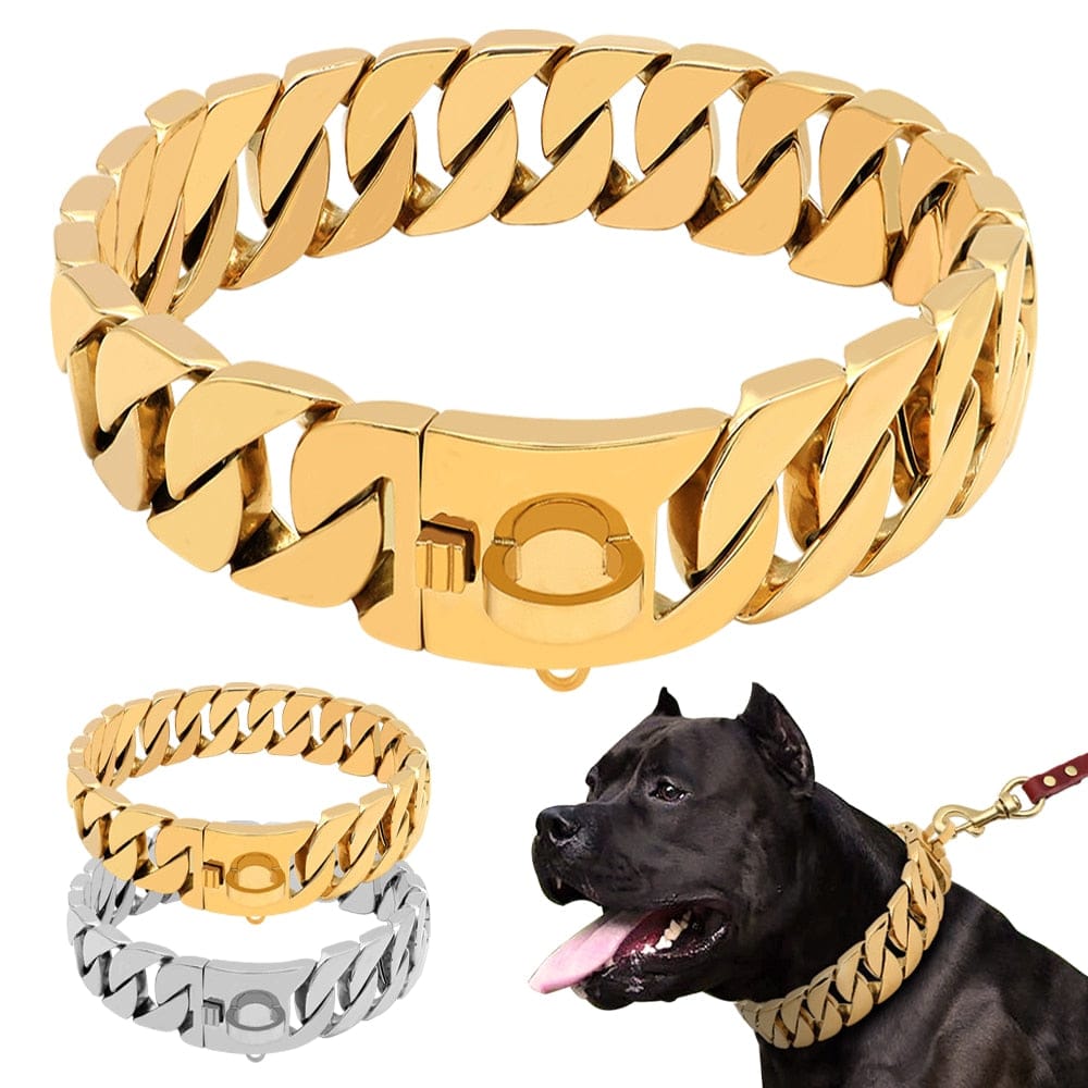 Cuban Link Dog Collar Big Dawg 32mm Smooth Cuban Link Dog Collar VVS Jewelry