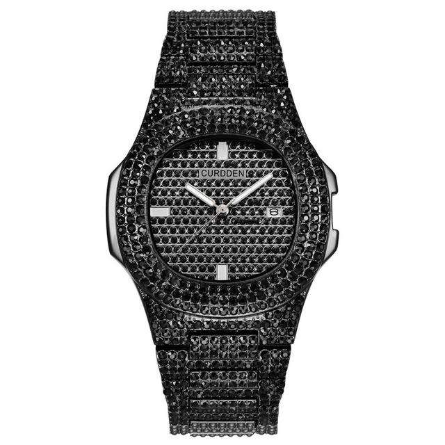 VVS Jewelry hip hop jewelry Black OG Bust Down Watch