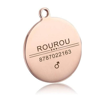 VVS Jewelry hip hop jewelry Circle-Rose gold / S Custom Name Dog Collar Pendant