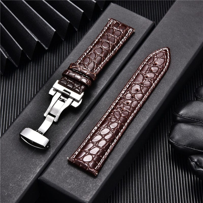 VVS Jewelry hip hop jewelry Crocodile Pattern with Automatic Buckle Men Watch Strap