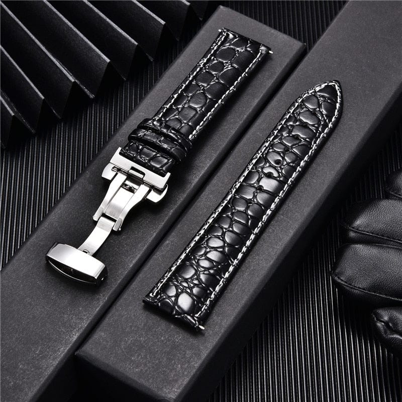 VVS Jewelry hip hop jewelry Crocodile Pattern with Automatic Buckle Men Watch Strap