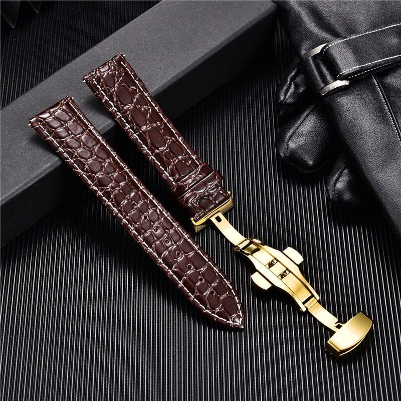 VVS Jewelry hip hop jewelry Crocodile Pattern with Automatic Buckle Men Watch Strap