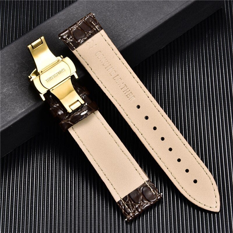 VVS Jewelry hip hop jewelry Crocodile Pattern with Automatic Buckle Men Watch Strap