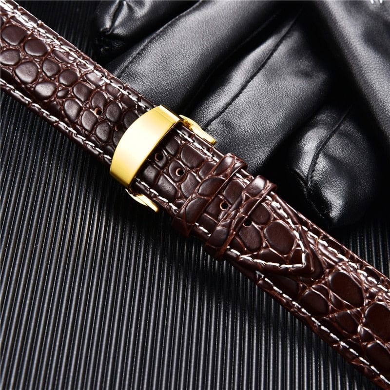 VVS Jewelry hip hop jewelry Crocodile Pattern with Automatic Buckle Men Watch Strap