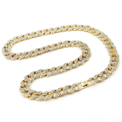 VVS Jewelry hip hop jewelry Cuban Gangsta Cuban Chain + Bracelet + Watch Set