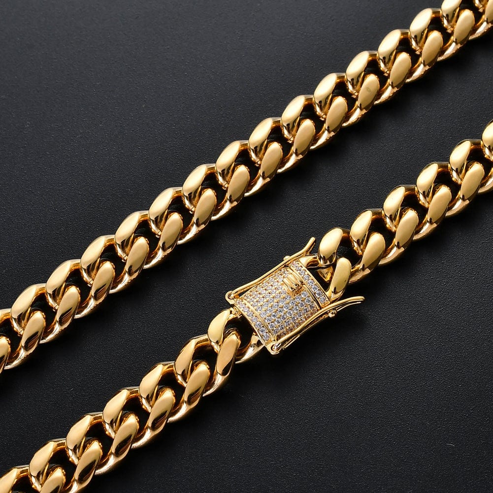 Gold 12MM Miami Cuban Chain