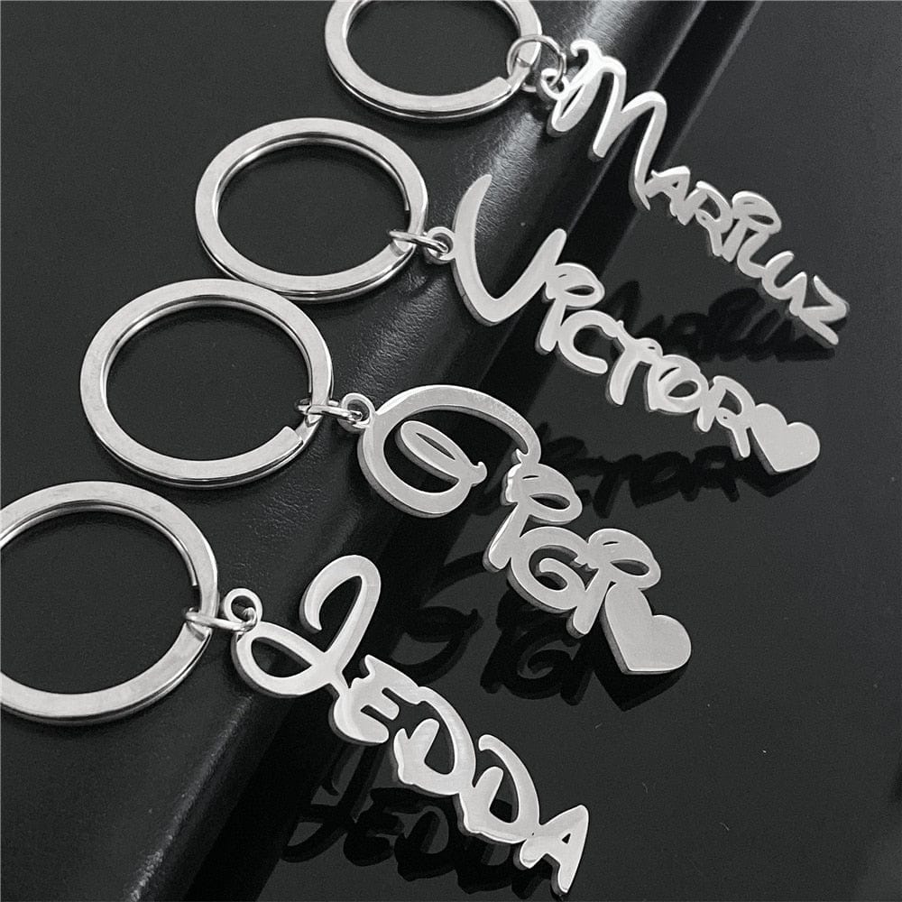 VVS Jewelry hip hop jewelry Custom Cursive Name Keychain