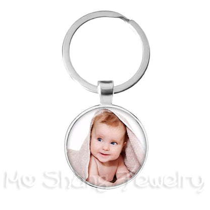 VVS Jewelry hip hop jewelry Custom Photo Baby Keychain with Charms