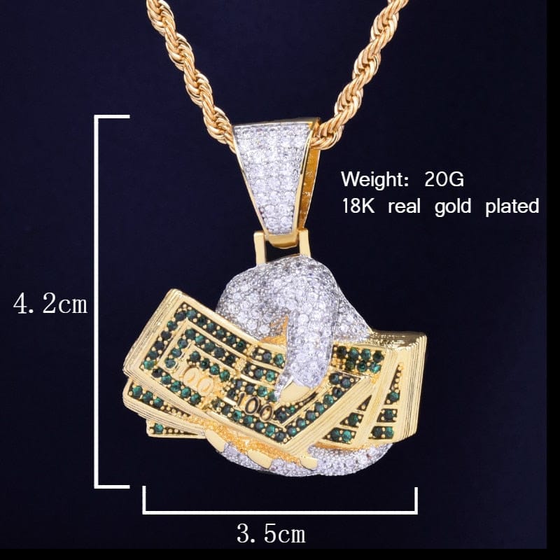 VVS Jewelry hip hop jewelry Dollar on hand Pendant Necklace