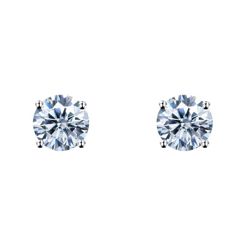 VVS Jewelry hip hop jewelry earrings White Gold / 5mm 10k Solid Gold Moissanite Earrings