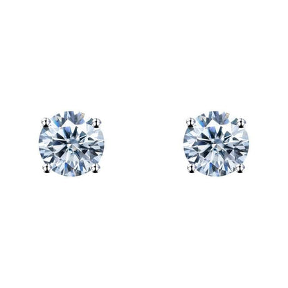 VVS Jewelry hip hop jewelry earrings White Gold / 5mm 10k Solid Gold Moissanite Earrings