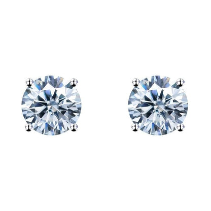 VVS Jewelry hip hop jewelry earrings White Gold / 8mm 10k Solid Gold Moissanite Earrings