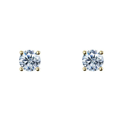 VVS Jewelry hip hop jewelry earrings Yellow Gold / 5mm 10k Solid Gold Moissanite Earrings