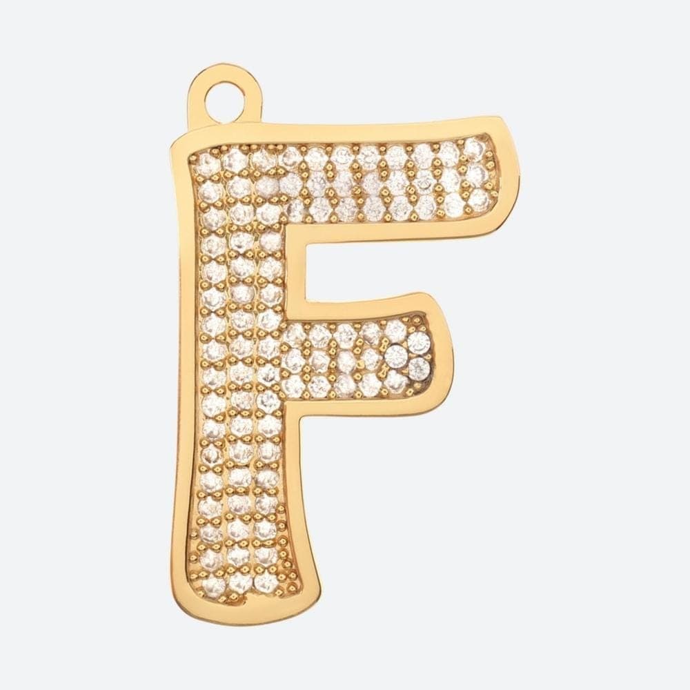 VVS Jewelry hip hop jewelry F Initial Dog Pendant