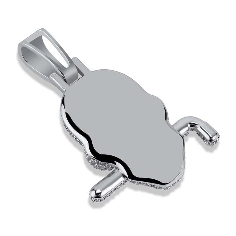 Fully Iced 999 Skull Pendant Chain VVS Jewelry