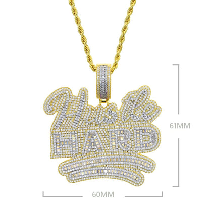 VVS Jewelry hip hop jewelry Fully Iced Da "Hustle Hard" Pendant Chain