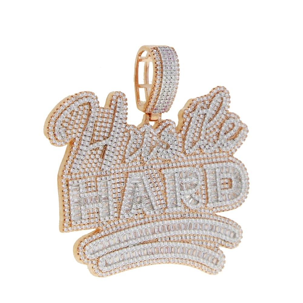 VVS Jewelry hip hop jewelry Fully Iced Da "Hustle Hard" Pendant Chain