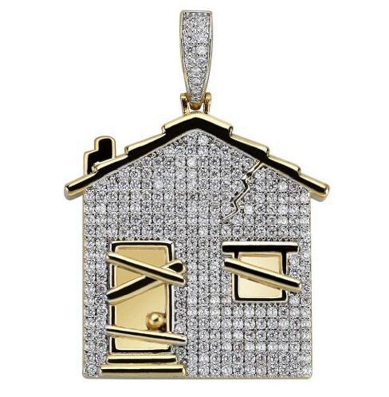 VVS Jewelry hip hop jewelry Fully Iced Trap House Pendant Necklace