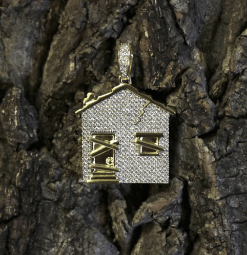 VVS Jewelry hip hop jewelry Fully Iced Trap House Pendant Necklace