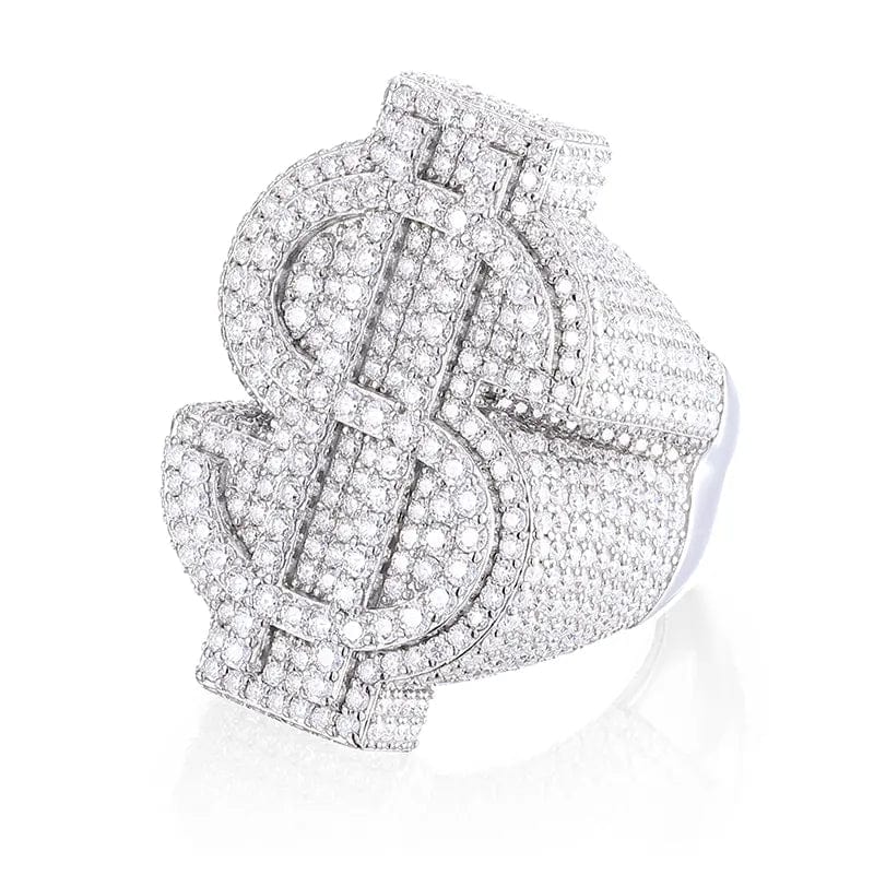 VVS Jewelry hip hop jewelry Fully Iced VVS Moissanite Dollar $ Ring