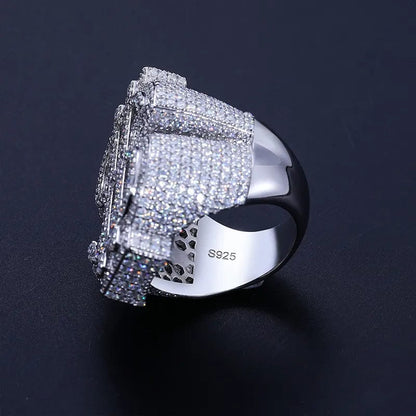 VVS Jewelry hip hop jewelry Fully Iced VVS Moissanite Dollar $ Ring