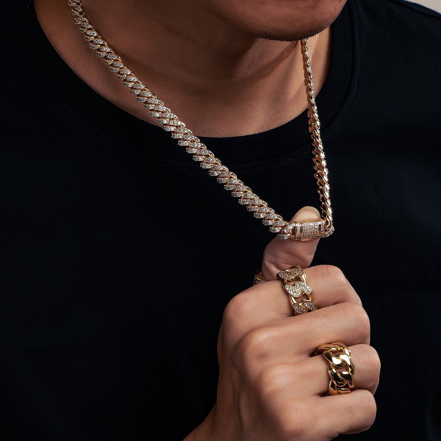 VVS Jewelry hip hop jewelry Gold / 6mm / 16inch 6mm/8mm Iced Out Miami Cuban Chain + FREE bracelet Bundle