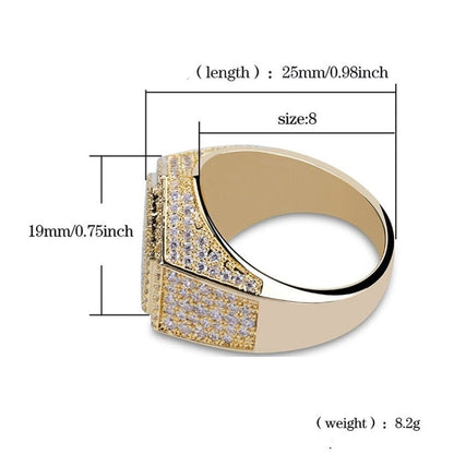 VVS Jewelry hip hop jewelry Gold/Silver Poly Geometric Ring