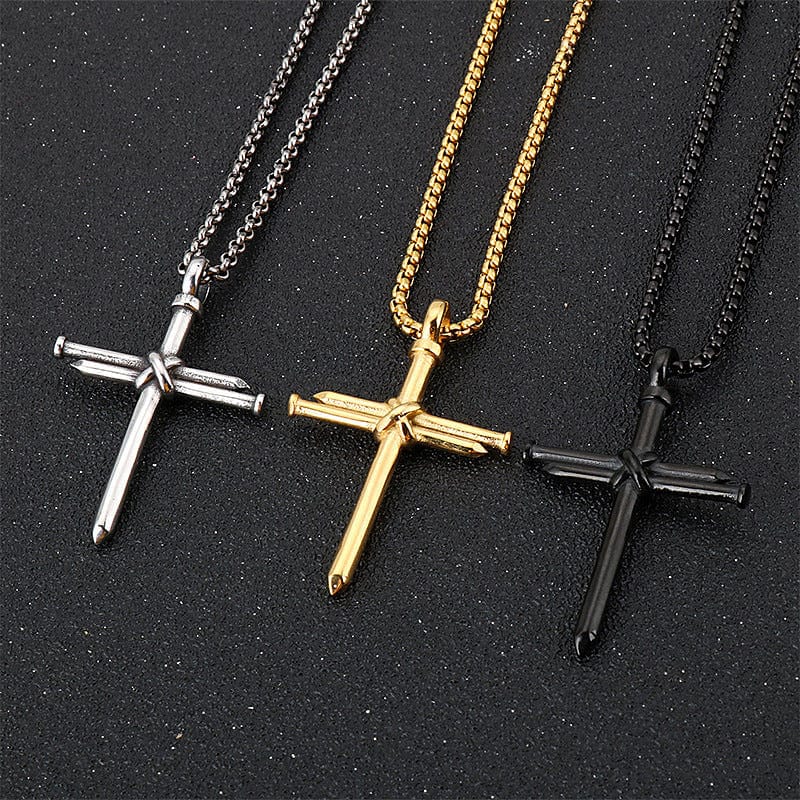 VVS Jewelry hip hop jewelry Gold With Chain VVS Jewerly Nail Cross Pendant Chain