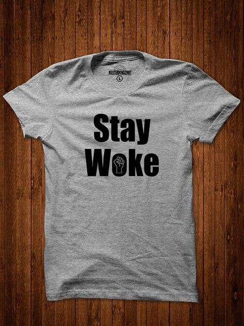 VVS Jewelry hip hop jewelry Grey / XS BLM Stay Woke T-Shirt