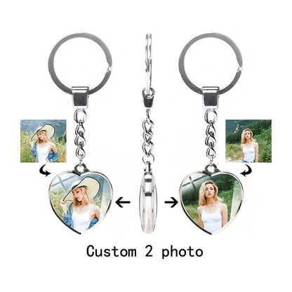 VVS Jewelry hip hop jewelry Heart Custom Photo Keychain Heart-Shaped