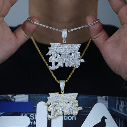 VVS Jewelry hip hop jewelry Hustle or Be Broke Diamond Statement Pendant Chain