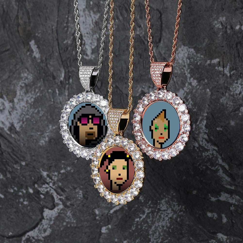 VVS Jewelry hip hop jewelry Iced Engraved Custom Circle Photo Pendant