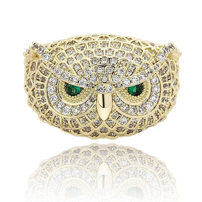 VVS Jewelry hip hop jewelry Iced Out Boss Owl Ring