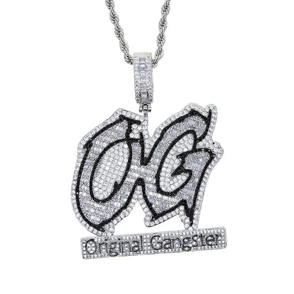 VVS Jewelry hip hop jewelry Iced Out "OG - Original Gangster" Pendant Chain