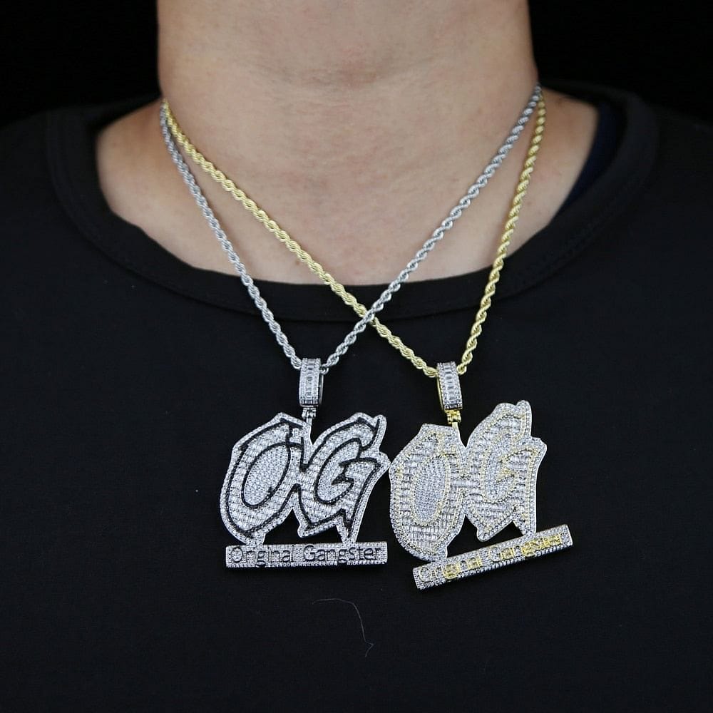 VVS Jewelry hip hop jewelry Iced Out "OG - Original Gangster" Pendant Chain