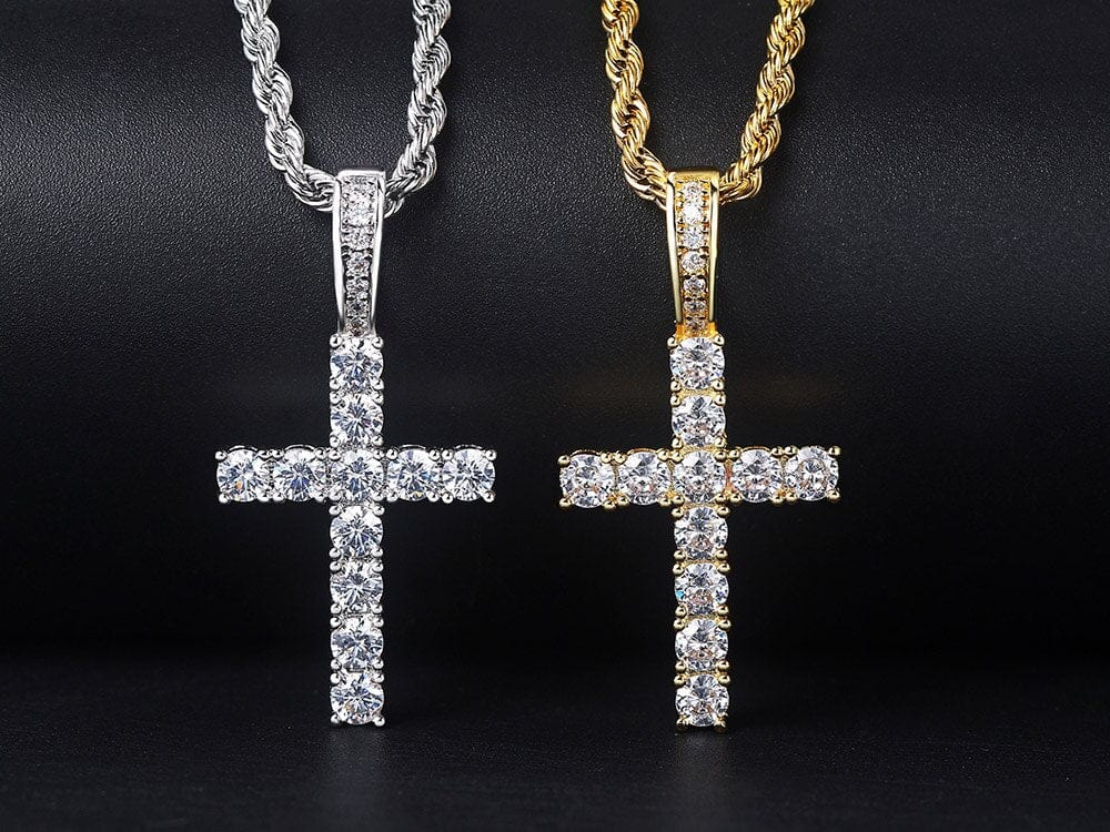 VVS Jewelry hip hop jewelry Icy Kid's Cross Pendant Necklace